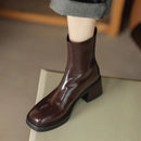 Marie - Lässige Stiefeletten mit Blockabsatz und Reißverschluss hinten