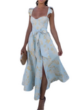 Alina – Modisches Ärmelloses Kleid mit Blumenprint und Schleife