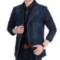 Henry - Langärmelig Reverskragen Denim Jacke Mit Knöpfen