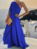 Amara - Elegantes Maxikleid mit  Ein-Schulter und zartem Schulterdetail