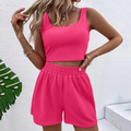 Julia – Elegantes ärmelloses Top und elastische Kurze Hosen zweiteiliges Satz