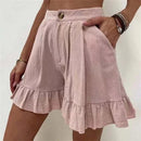 Amelina – Locker geschnittene Kurze Hosen mit hoher Taille und Falten und Taschen