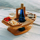 TrekTable - Tragbarer Weintisch mit Glasfächern und Snack Fächern