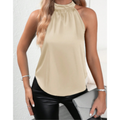 Hannah - Ärmellose Neckholder Schulterfrei Bluse mit lockerer Passform