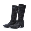 Jade – Enganliegende Kniestiefel mit moderner Kante und spitzer Zehenpartie