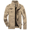 David - Langärmelige Reißverschluss Militärisch Inspiriert Jacke Mit Taschen