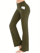 Anke – Schmal geschnittene Hose mit hoher Taille und weitem Bein und Taschen