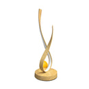 LumaNest – Dekorative LED Tischleuchte mit Holzsockel und elegantem Entwerfen