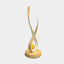 LumaNest – Dekorative LED Tischleuchte mit Holzsockel und elegantem Entwerfen