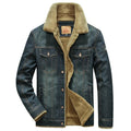 Elias - Langärmelige Vlies Gefüttert Denim Jacke Mit Schaltflächen