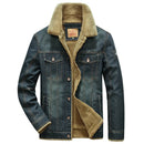 Elias - Langärmelige Vlies Gefüttert Denim Jacke Mit Schaltflächen