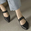 Silvana – Bequeme Schuhe mit spitzer Spitze Absatz Schnallen und rutschfester