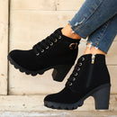 Tessa - Rutschfest Chunky Ferse Seitenreißverschluss Stiefel