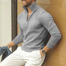 Carl - Langärmelig Standkragen Halber Reißverschluss Pullover