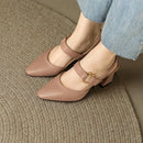 Silvana – Bequeme Schuhe mit spitzer Spitze Absatz Schnallen und rutschfester
