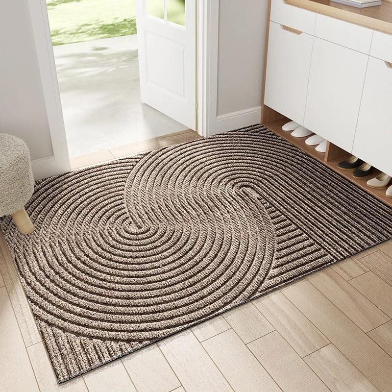 Elegante Fußmatte mit Wellenmuster rutschfester Unterseite und Sandfänger