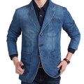 Henry - Langärmelig Reverskragen Denim Jacke Mit Knöpfen