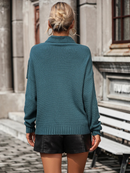 Sandra - Kuscheliger Rollkragenpullover mit langen Ärmeln und Fransenmuster