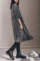 Erika - Modische Langarmjacke mit glänzenden Pailletten und offener Front