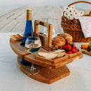 TrekTable - Tragbarer Weintisch mit Glasfächern und Snack Fächern