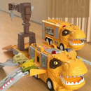 TrackMorph – Faltbarer Dinosaurier Truck Spielzeug mit transformierendem Schienensystem und beweglichen Teilen