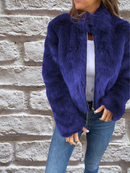 Emma - Langärmelig Kunstpelz Jacke Mit Reißverschluß