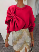 Lina – Klassischer Pullover mit überschnittenen Schultern und Puffärmel-Detail