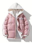 Freya - Langärmelige Reißverschluss Kapuze Pufferjacke Mit Taschen