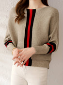 Eleganter Farbblock-Strickpullover mit U-Boot-Ausschnitt fÃ¼r Damen | Emily
