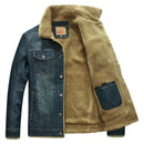 Elias - Langärmelige Vlies Gefüttert Denim Jacke Mit Schaltflächen