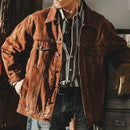 Anton - Langärmelig Weinlese Denim Jacke