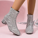 Farina - Modische Stiefelette mit Blockabsatz und seitlichem Reißverschluss