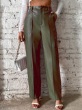 Emma - Bequeme Hohe Taille Hose mit geradem Bein und Taschen