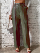 Emma - Bequeme Hohe Taille Hose mit geradem Bein und Taschen