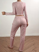 Frieda – Pyjama Satz mit Blumenmuster Langarm Oberteil und Hosen