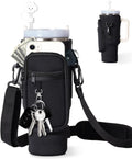SipSafe - Wasserflaschenhalter Neoprenhülle mit verstellbarem Riemen und Taschen