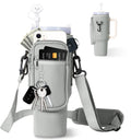 SipSafe - Wasserflaschenhalter Neoprenhülle mit verstellbarem Riemen und Taschen