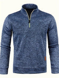 Anselm - Lässig Langärmelig Vlies Halber Reißverschluss Pullover