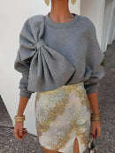 Lina – Klassischer Pullover mit überschnittenen Schultern und Puffärmel-Detail