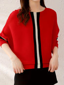 Eleganter Farbblock-Strickpullover mit U-Boot-Ausschnitt fÃ¼r Damen | Emily