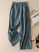 Zamina – Locker sitzende Hose mit elastischem Bund Taschen und weitem Bein