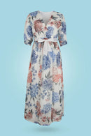 Cora - Elegantes Midikleid Mit Blumendruck