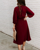 Aria - Bequemes Rundhalsausschnitt Midikleid