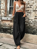 Hannah – Locker geschnittene lange Hose mit elastischem Bund und Taschen