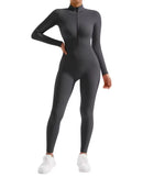 Lena – Langärmliger Jumpsuit Mit Reißverschluss