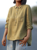Alina - Locker sitzendes Langarmshirt mit Knopfverschluss