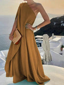 Amara - Elegantes Maxikleid mit  Ein-Schulter und zartem Schulterdetail