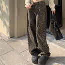 Elke – Modische Hose mit weitem Bein und Taschen Und Leopardenmuster