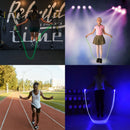 FlashRope - LED Springseil Verstellbares leuchtendes Fitnessseil mit ergonomischen Griffen und Taschenlampe
