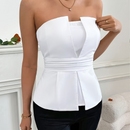 Noah - Falten Tops mit smocked Details und trägerlosen Design